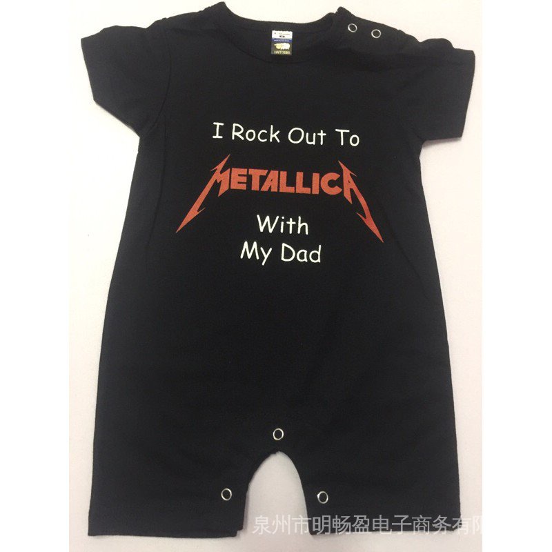 VINTAGE PATTERN BÉ ROMPER Áo liền quần METALLICA I ROCK RA TO METALLICA VỚI ÁO THUN BÉ ÁO THUN BÉ CỦ