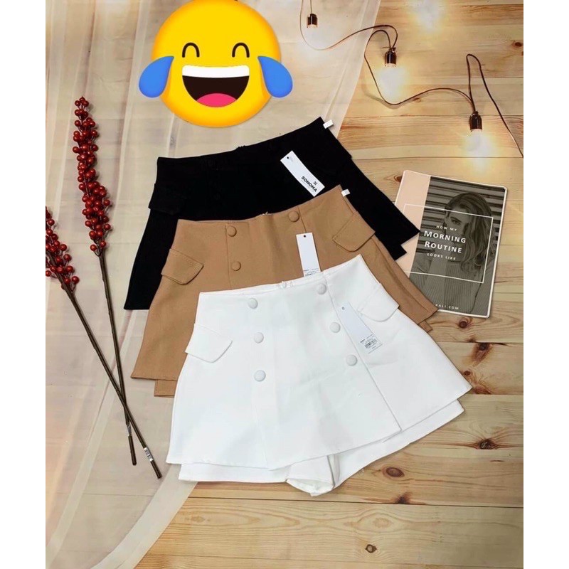 [Mã FAXANH55 giảm 10K đơn 50K] quần giả váy 2 tầng nút bọc | BigBuy360 - bigbuy360.vn