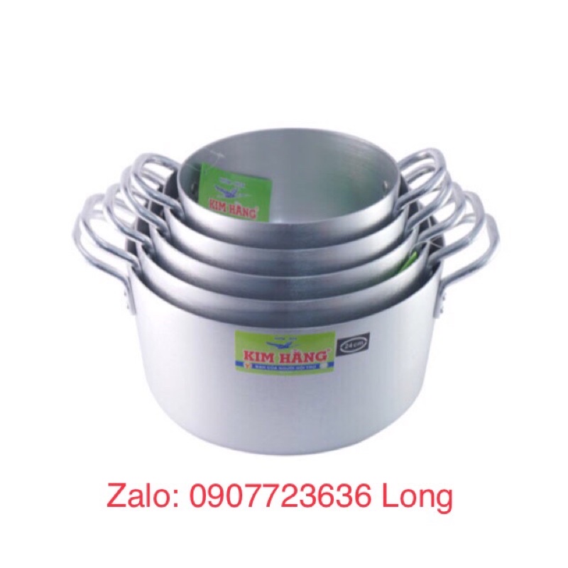 Nồi nhôm  hãng Kim Hằng nắp bằng size từ 26cm - 34cm