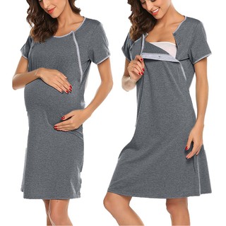 Đầm ngủ cho bà bầu màu hồng