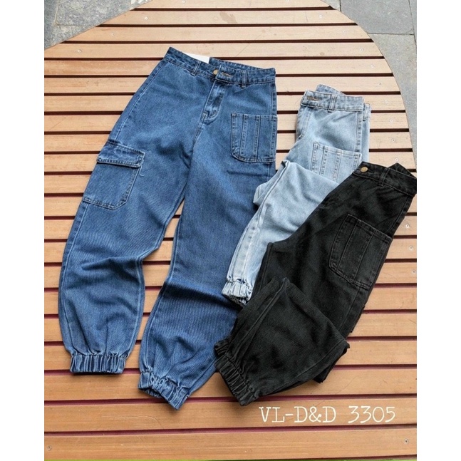 Quần Bò Jean Baggy cạp cao Bo Chun gấu + ảnh thật hàng đẹp Quảng Châu | BigBuy360 - bigbuy360.vn