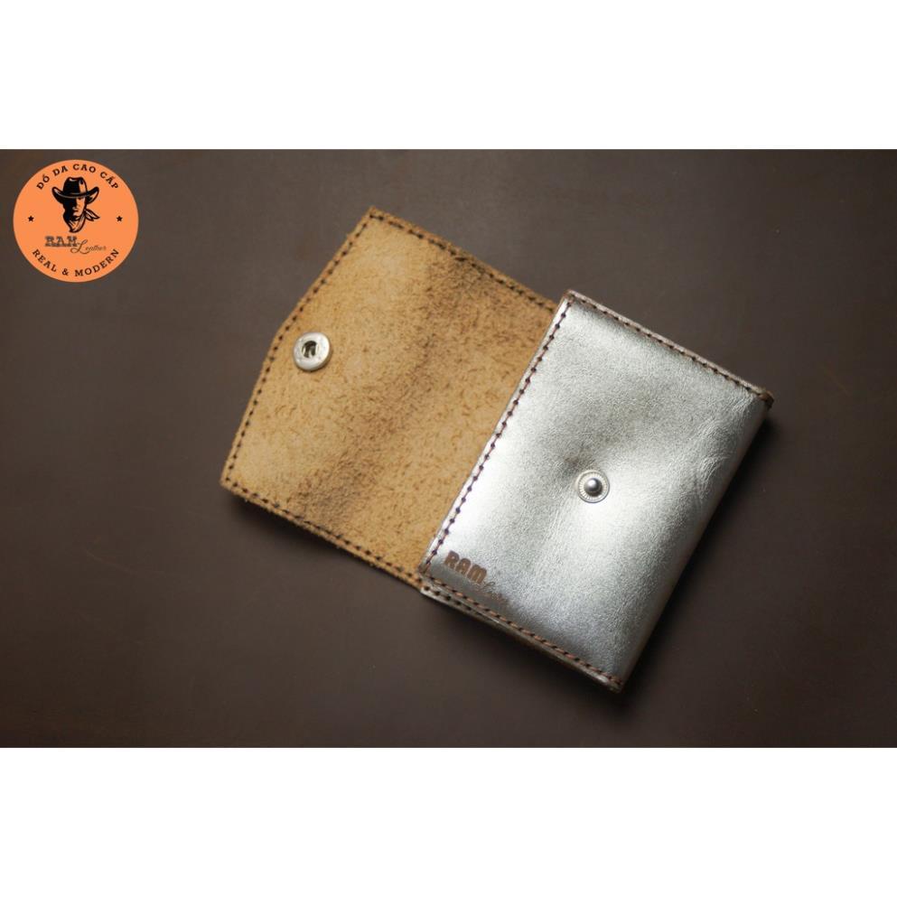Ví Nữ Da Bò Màu Trắng Bạc Cao Cấp - Ram Leather