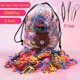 Bộ 2000 sợi dây thun cột tóc dùng 1 lần cho nữ