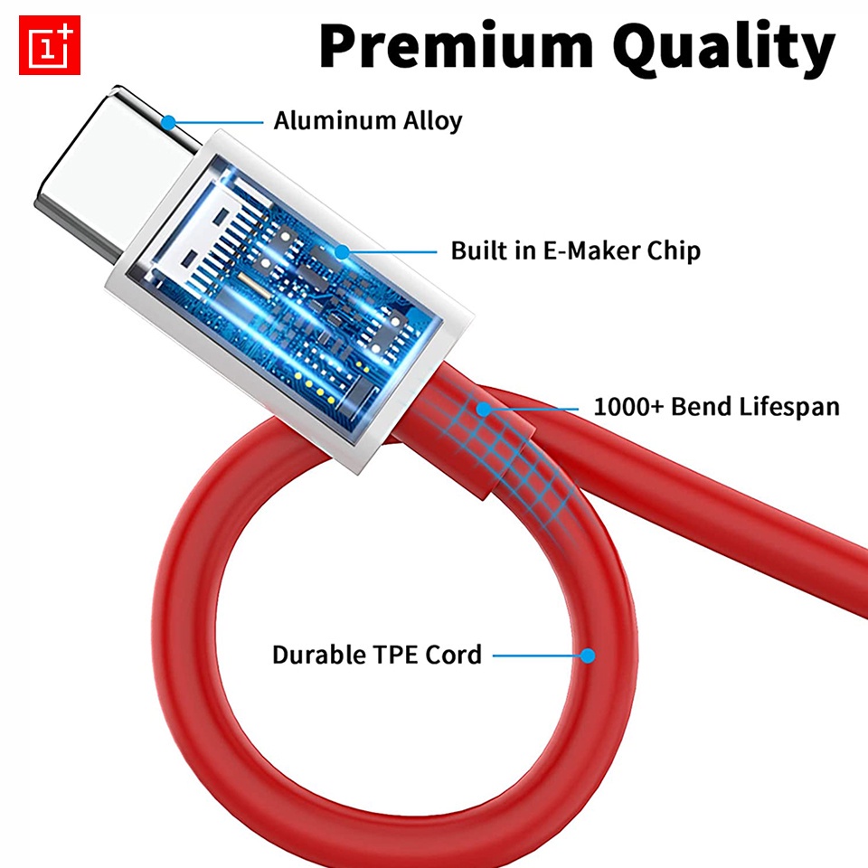 Oneplus Chính Hãng Cáp Dash Warp Supervooc Usb Type C One Plus Chip Dây Sạc Nhanh Cho 7T 8T 8 9 10 Pro 9R Nord CE 2 9RT 5G