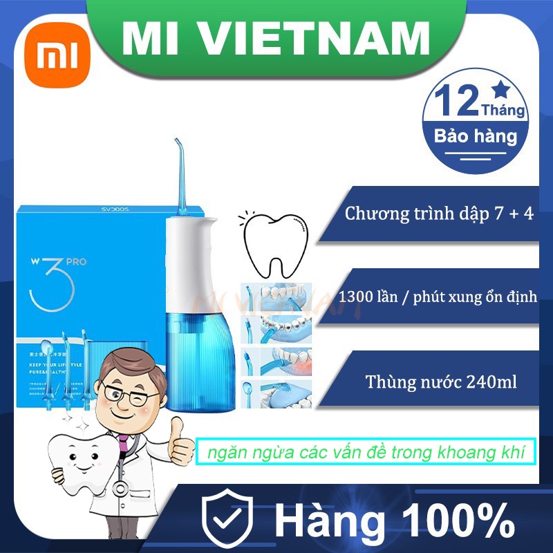 Máy tăm nước Xiaomi Soocas W3 Pro Xịt vệ sinh răng miệng 3 nước súc miệng