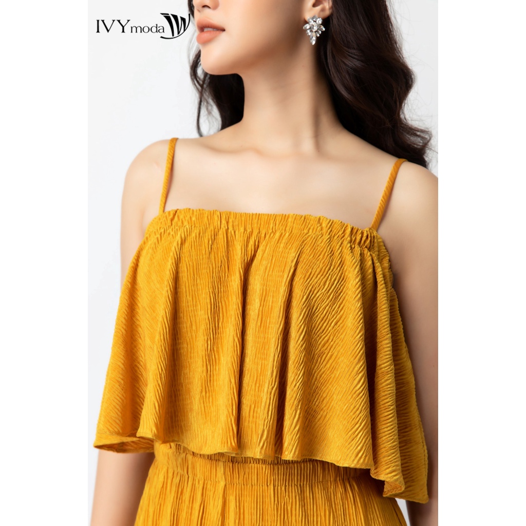 Jumpsuit lụa nhăn nữ IVY moda MS 18B8731