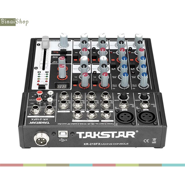 [Mã ELHACE giảm 4% đơn 300K] Mixer thu âm USB 10 cổng có effect Takstar XR-210FX