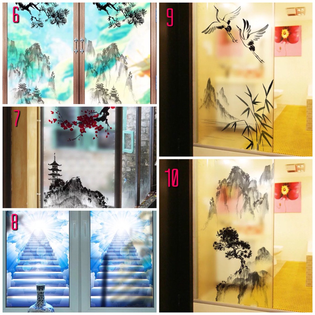 COMBO 2 tấm Decal dán kính cao cấp 60x116cm ( ib chọn mẫu )