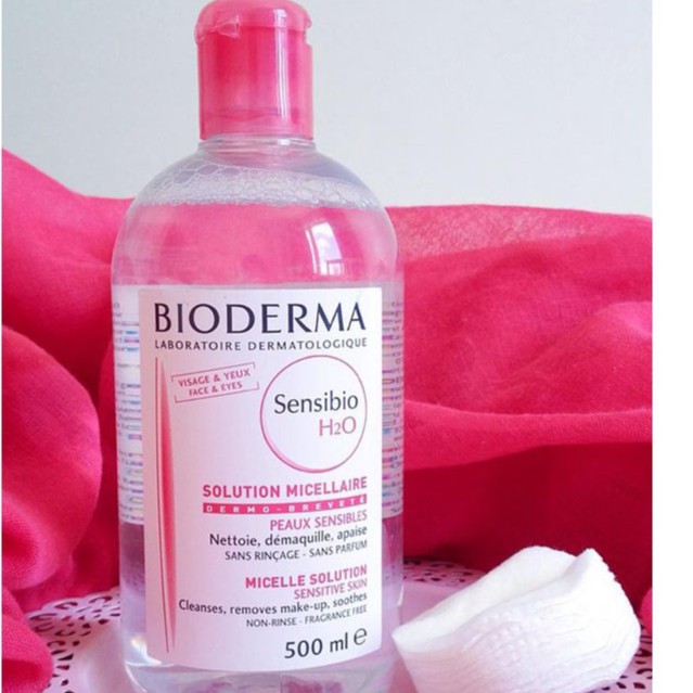 [L&amp;V] COMBO Nước Tẩy Trang BIODERMA H2O 500ml + Hộp Bông Tẩy Trang 320 Miếng 3 Loại Mềm Mịn