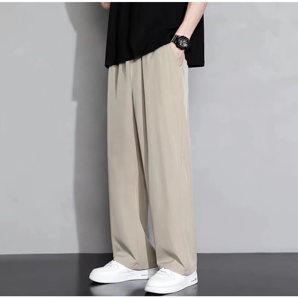 Quần Dài Màu Đen Thiết Kế Mỏng Kiểu Dáng Đơn Giản Thời Trang Mùa Hè Theo Phong Cách Hàn Quốc Cho Nam