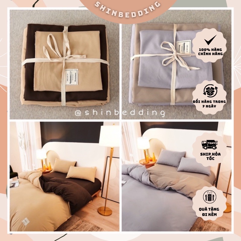 Set Chăn Ga Phối Hai Màu Cotton TC Cực Sanh Chảnh Bền Đẹp (Shinbedding.shop)