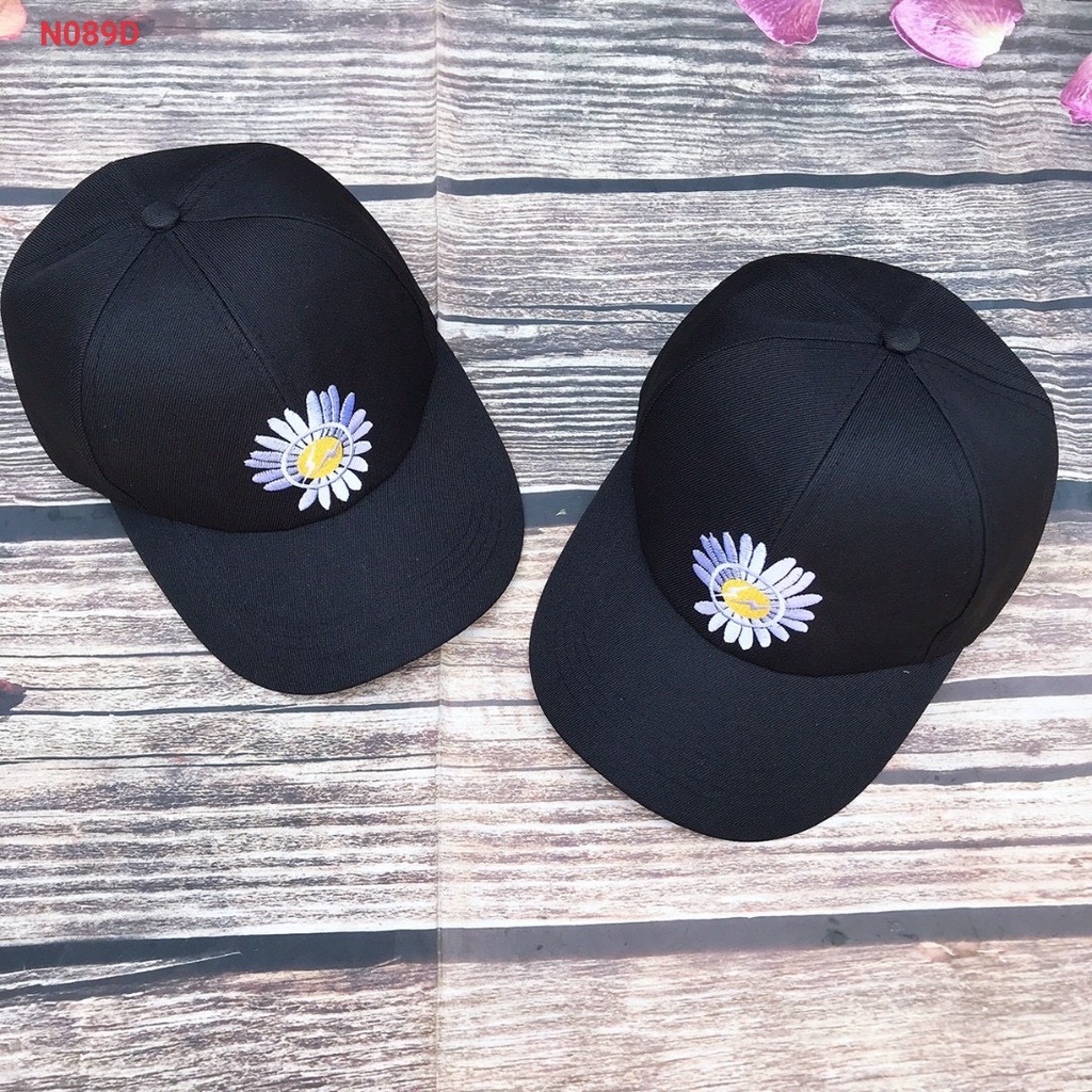 Mũ lưỡi trai - Nón kết thêu hoa cúc nhiều màu sắc cặp đôi nam nữ Unisex thời trang giá rẻ