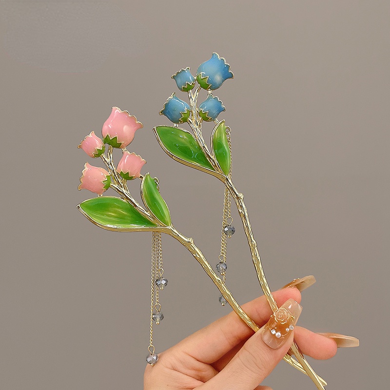 Trâm Cài Tóc Hình Hoa Tulip Phong Cách Trung Quốc Cổ Điển Cho Nữ