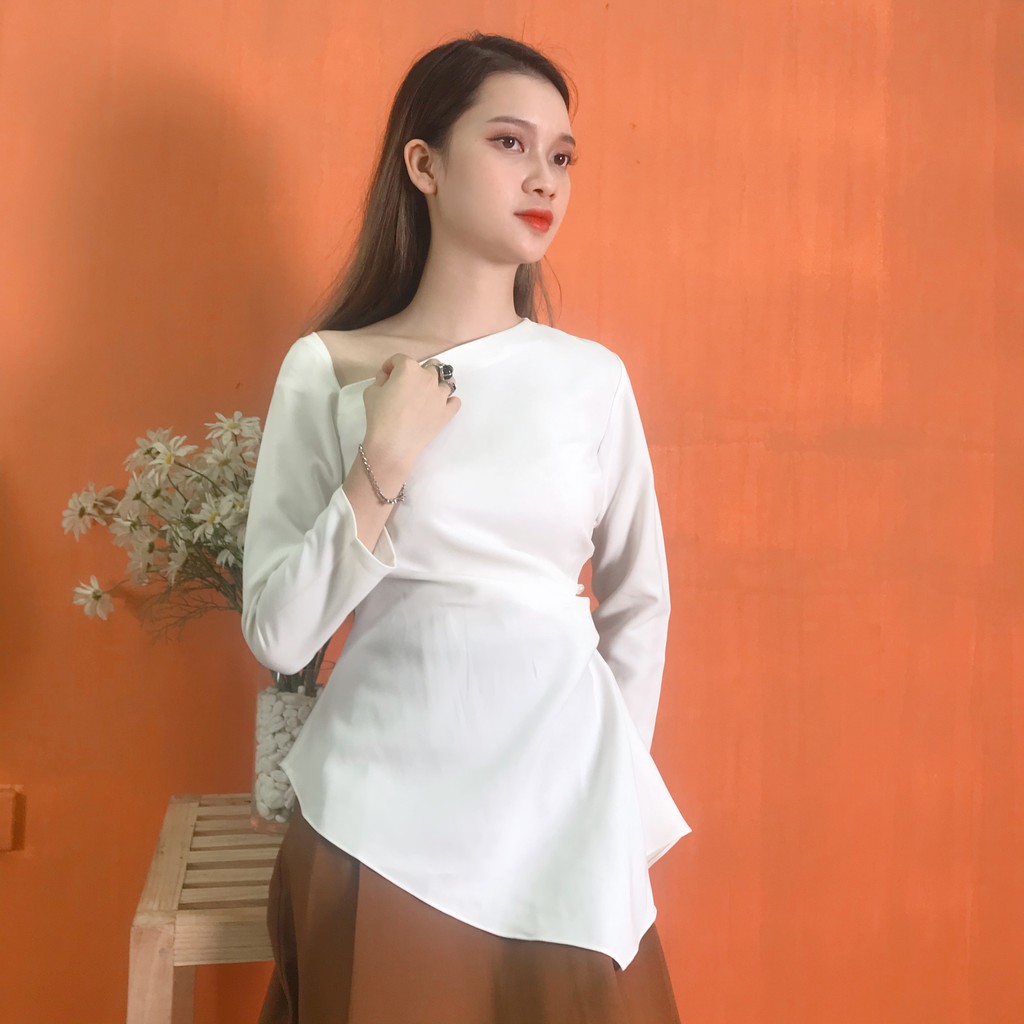 [Mã WASTUP giảm 10% tối đa 30K đơn 99K] Áo lệch vai tay dài ôm body | BigBuy360 - bigbuy360.vn