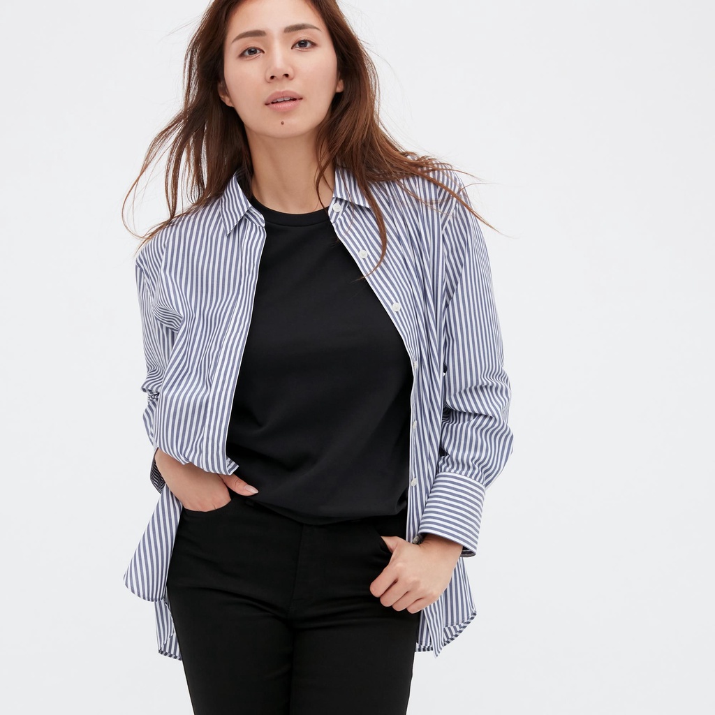 Áo Thun UNIQLO Cotton Mềm Co Giãn Cổ Tròn Dài Tay - UNIQLO Nhật