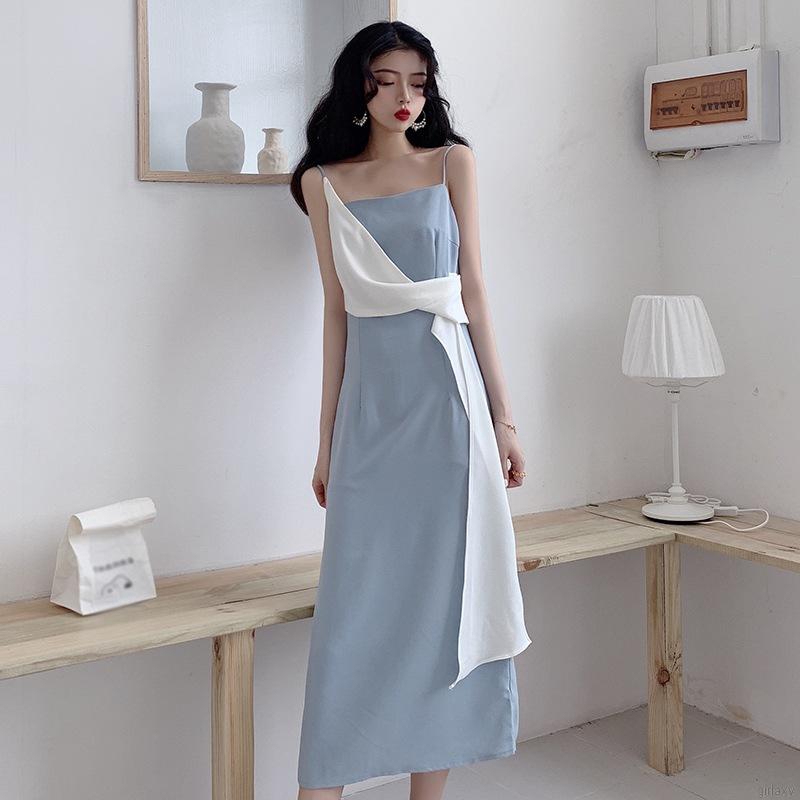 Đầm hai dây dáng dài mỏng phong cách Hàn Quốc nữ tính