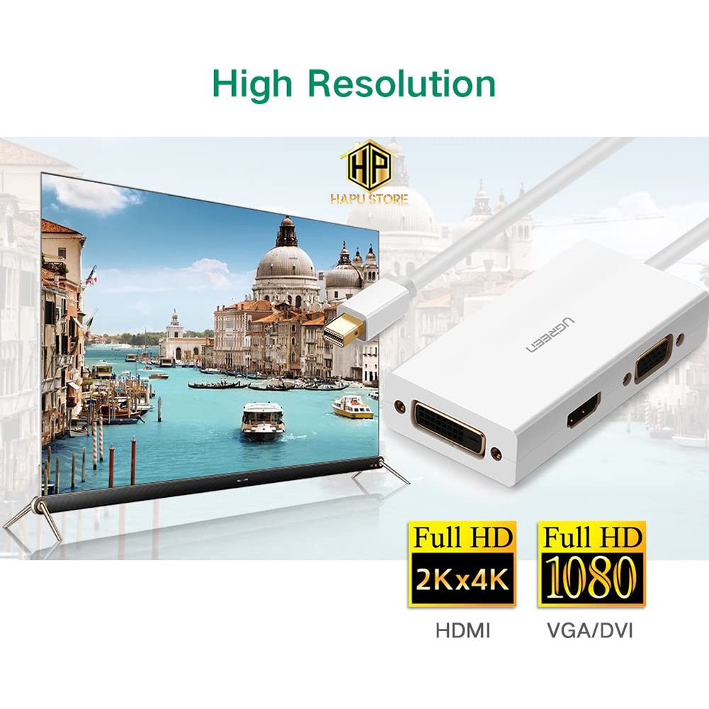 Cáp Chuyển Mini DisplayPort sang HDMI - VGA - DVI 24+1 Ugreen 20417 - 20418 - Hapustore