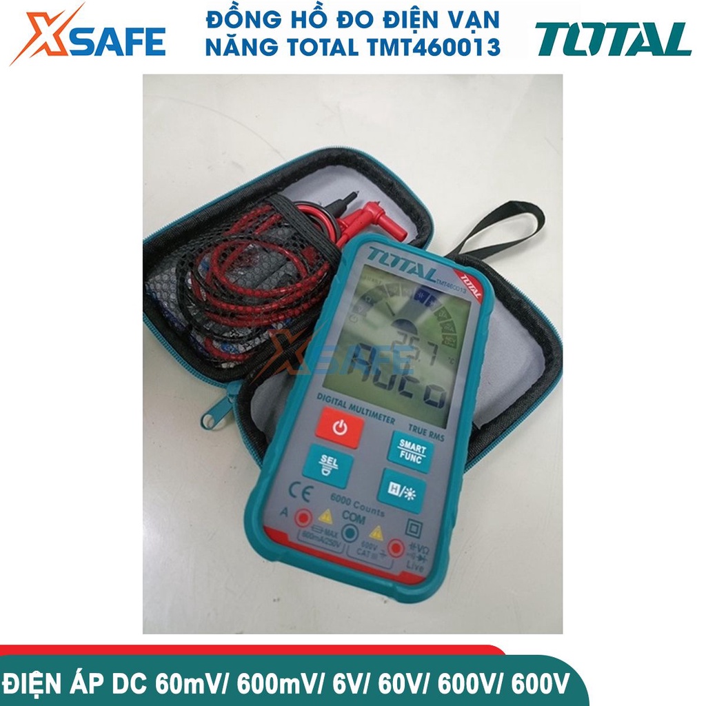 Đồng hồ đo điện vạn năng TOTAL TMT460013, hiển thị số đếm đúng RMS6000, phát hiện điện áp không tiếp xúc - CHÍNH HÃNG
