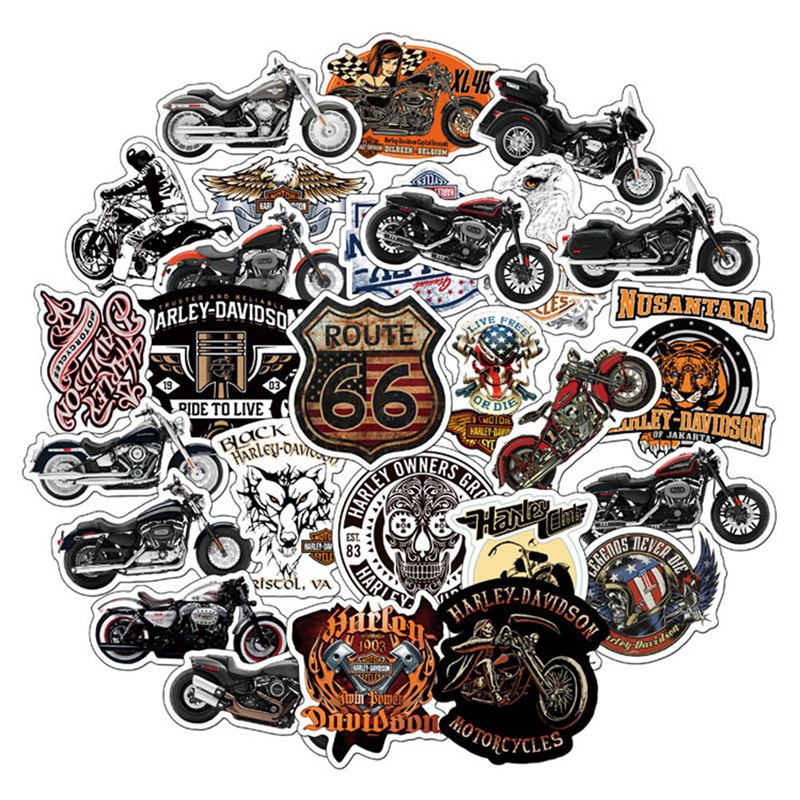 Bộ 100 Miếng Dán Graffiti Trang Trí Xe Mô Tô Harley Atv