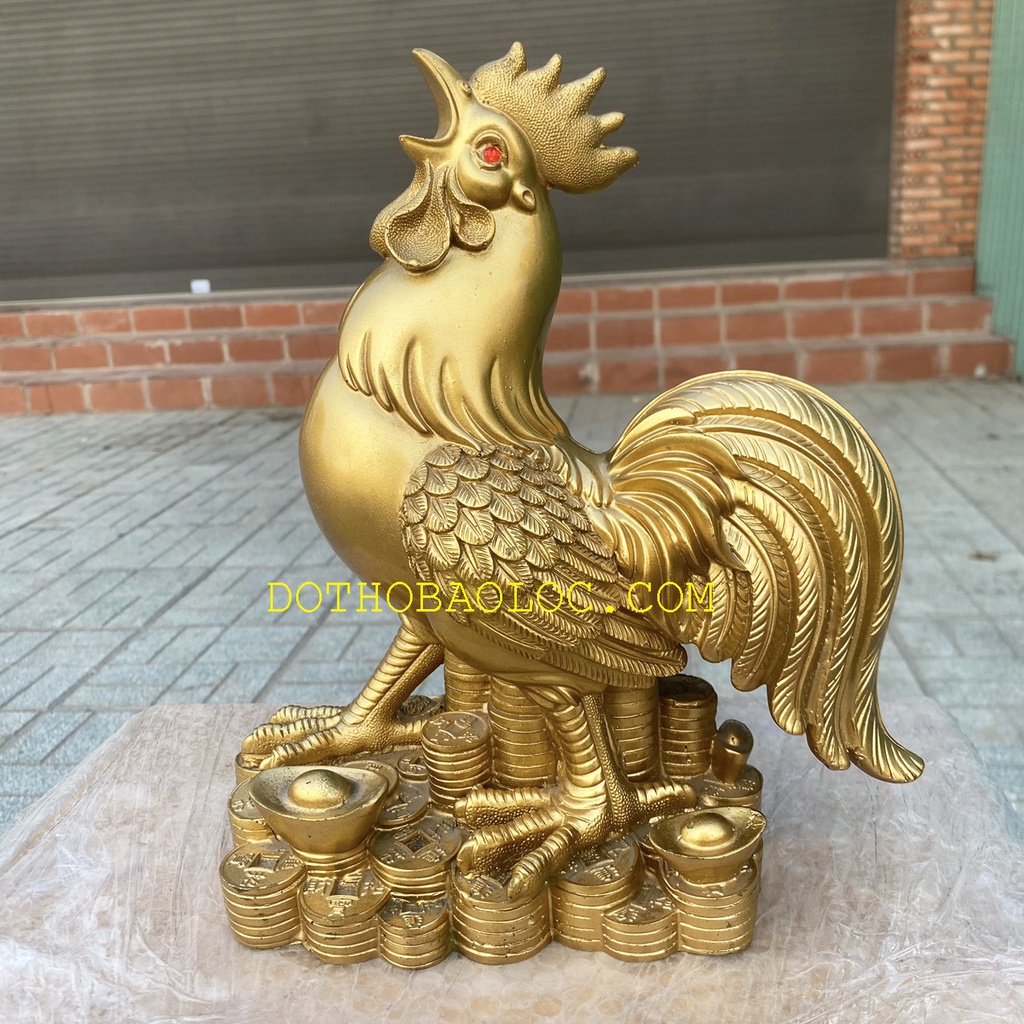 Tượng Gà Trống Phước Lộc phong thủy bằng bột đá cao 30cm