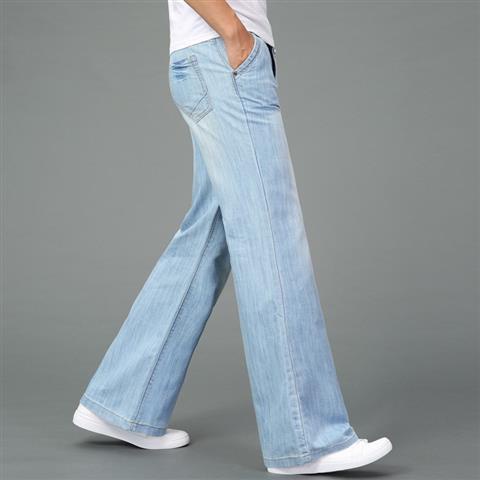 Quần jeans Dài Ống Loe Dáng Rộng Dày Dặn Thời Trang Mùa Thu Mới Cho Nam