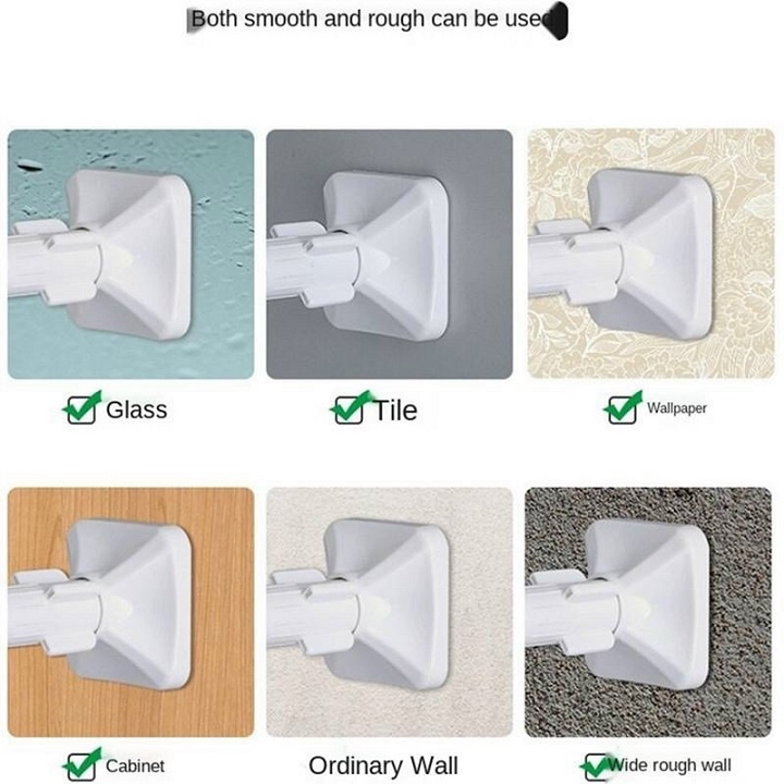 Thanh treo đa năng inox không cần khoan tường treo rèm treo quần áo chắc chắn