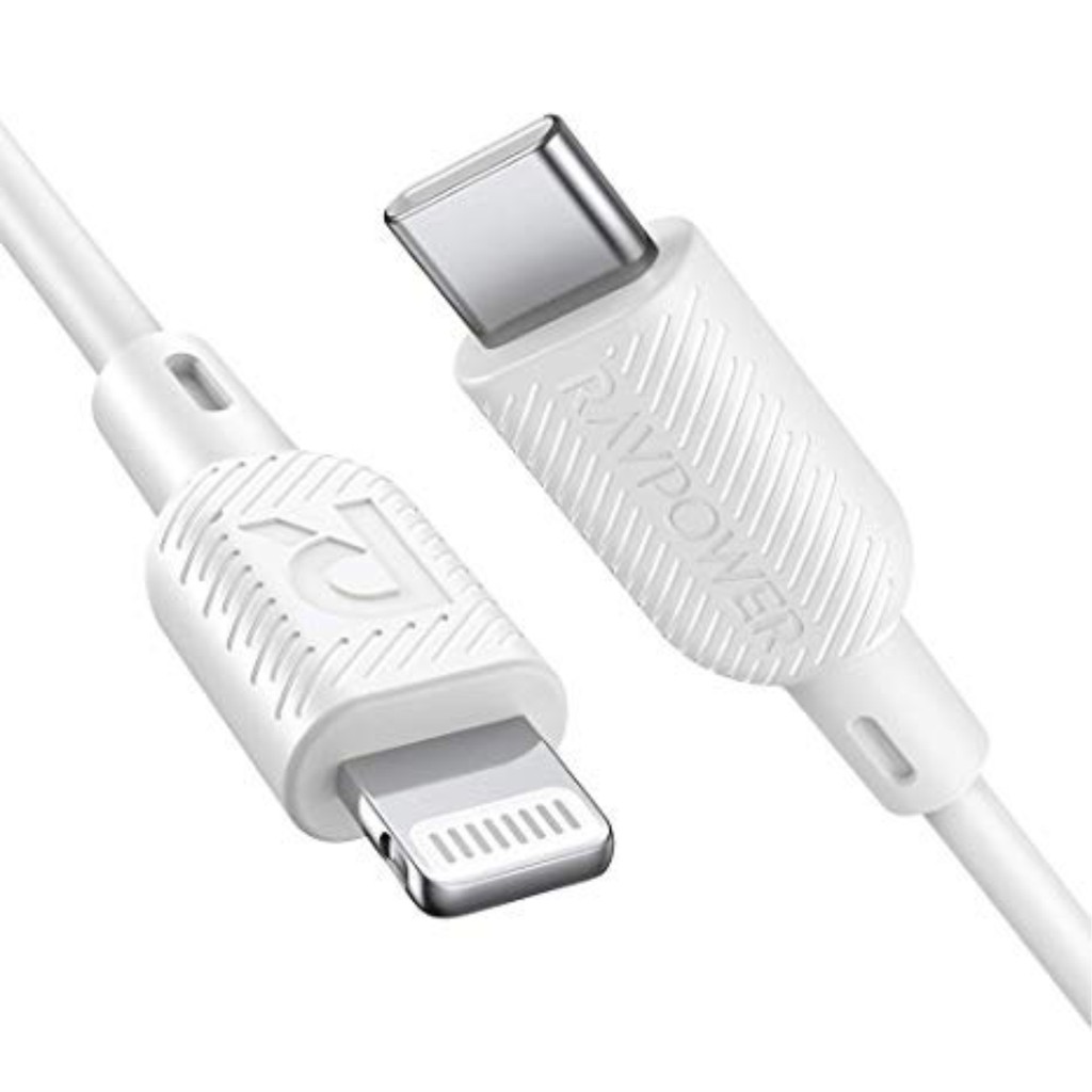 Dây Cáp Sạc Nhanh iPhone iPad Đến 20W RAVPower RP-CB054 USB Type C To Lightning Chuẩn MFI C94, Dài 1M - Hàng Chính Hãng