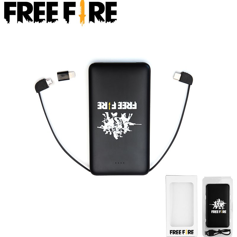 Sạc dự phòng Free Fire cho iPhone/thiết bị cổng type C/cổng micro 10000mAh