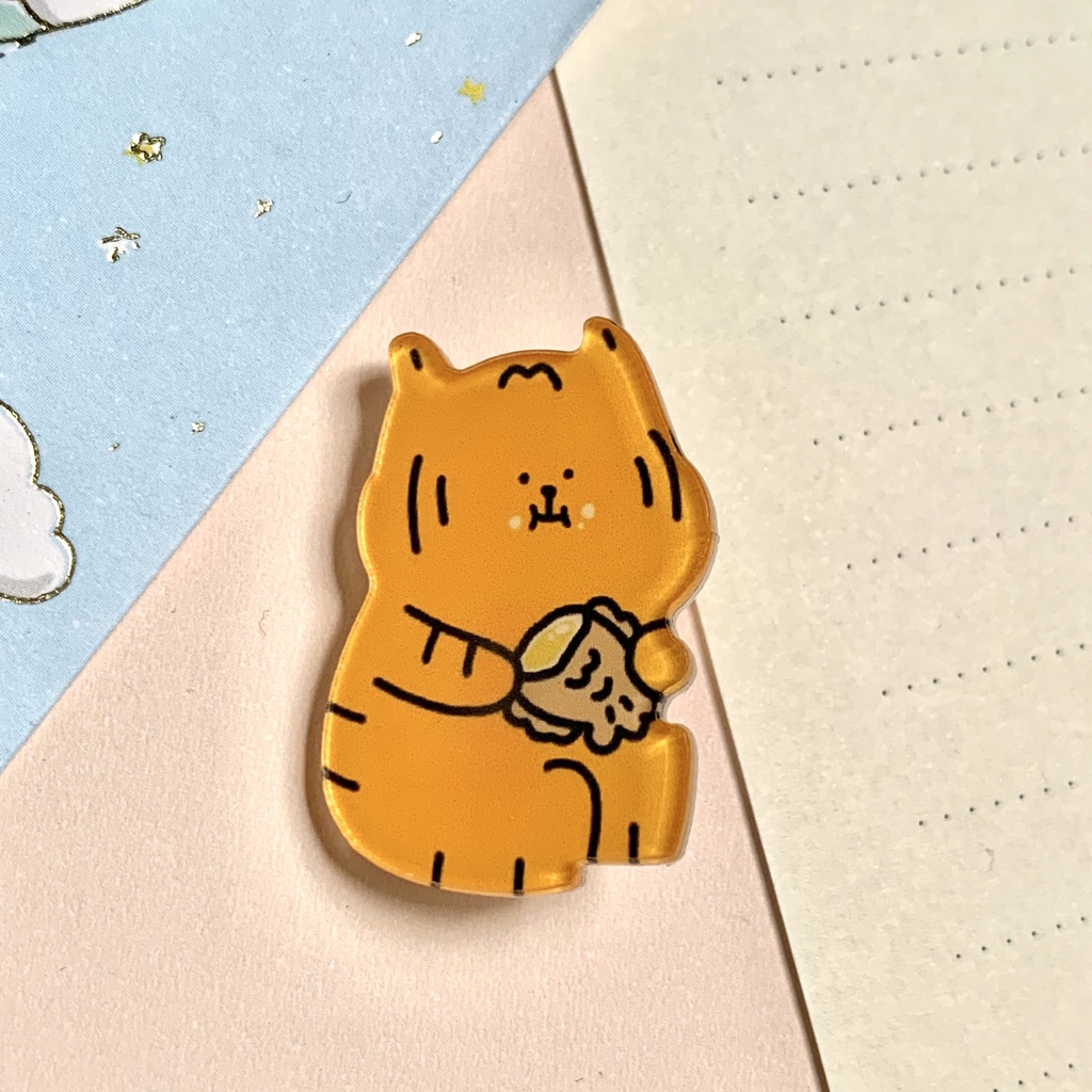 Sticker cài áo, Huy hiệu balo dễ thương Tobun Fashion nhựa acrylic SPM04