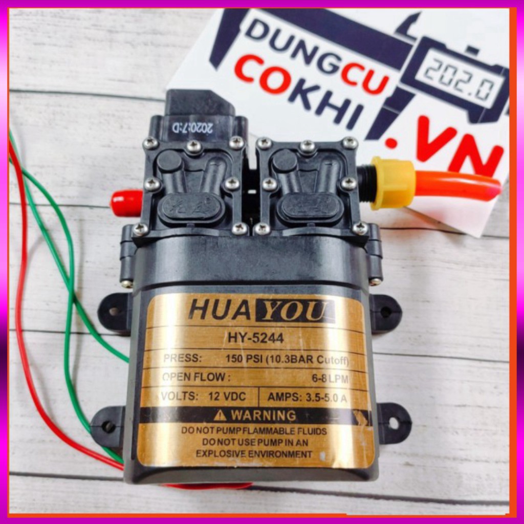 [GIÁ TỐT]  Bộ máy bơm đôi cao áp mini 12v VIỆT NHẬT kèm nguồn tổ ong 12V-10A cao cấp