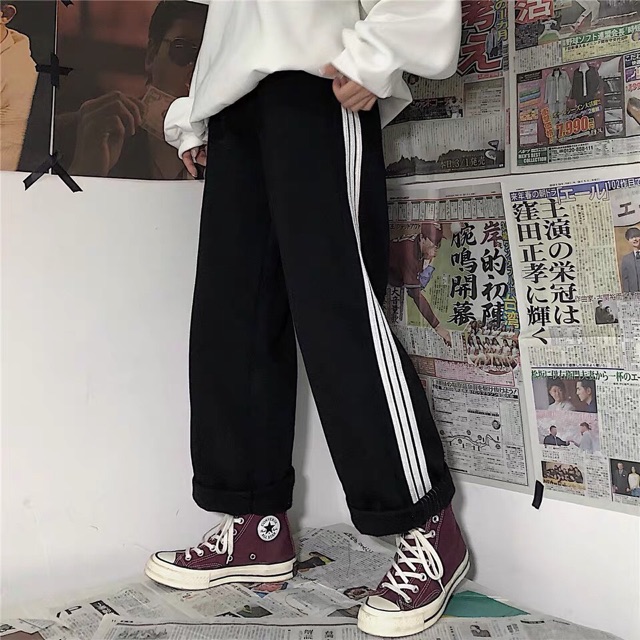 [FREESHIP+ẢNH THẬT] quần thể thao basic 3 sọc ống rộng Unisex hottrend - SP37 | BigBuy360 - bigbuy360.vn