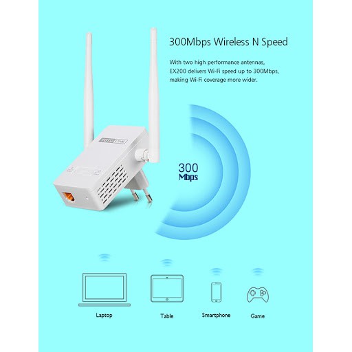 🐤 Thiết bị kích sóng Wifi TOTO LINK-EX200 - Hàng chính hãng 100%.