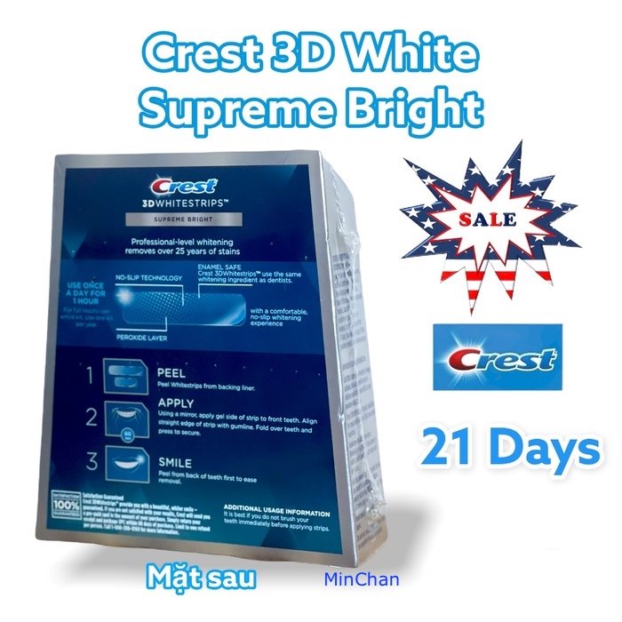 Dán trắng răng Crest 3D White đủ loại