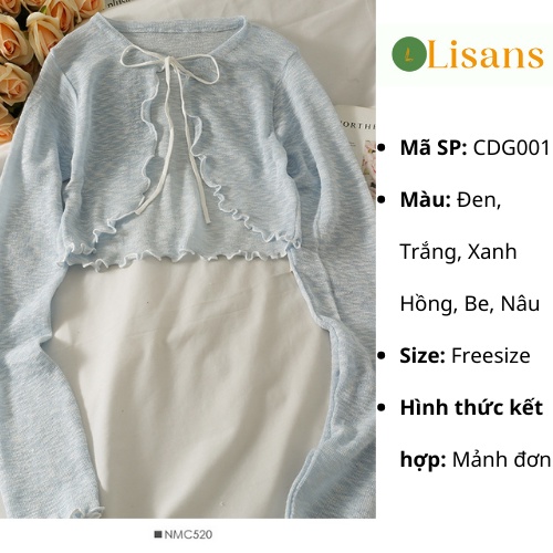 Áo cardigan len mỏng croptop nữ ngắn hè CDG001