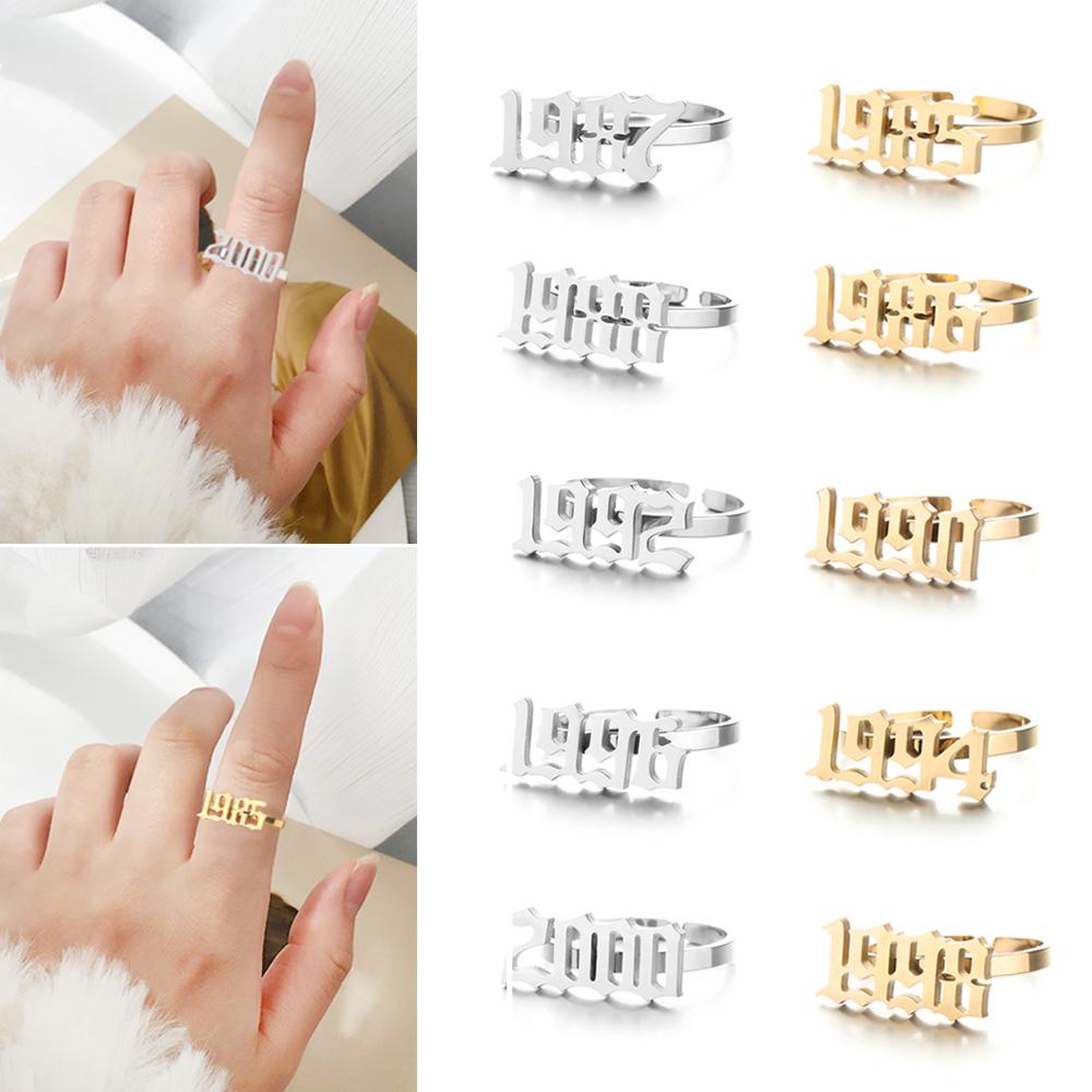 Nhẫn Thép Không Gỉ Thời Trang Có Thể Điều Chỉnh Kích Cỡ