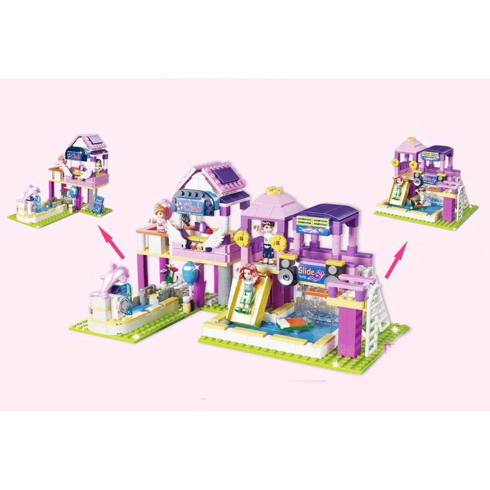 Lắp ráp xếp hình 5586: Khu vui chơi cầu trượt và bể bơi 484 chi tiết