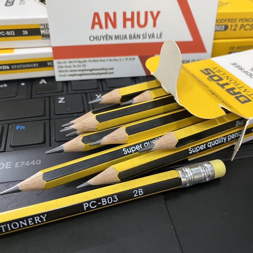 Bút chì gỗ có gôm 2B Batos Pencil PC-B03