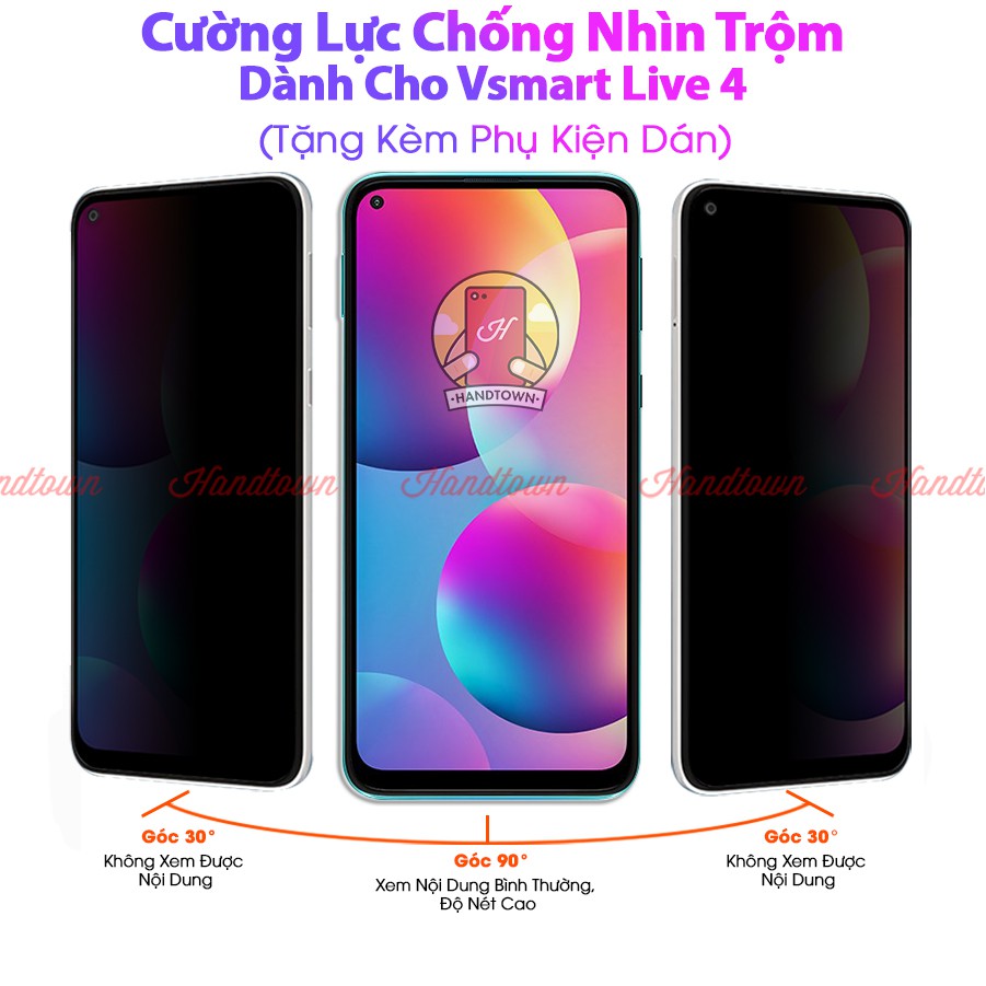 Kính cường lực Chống Nhìn Trộm 9H Dành Cho Vsmart Joy 4 Full Màn Hình Full Keo