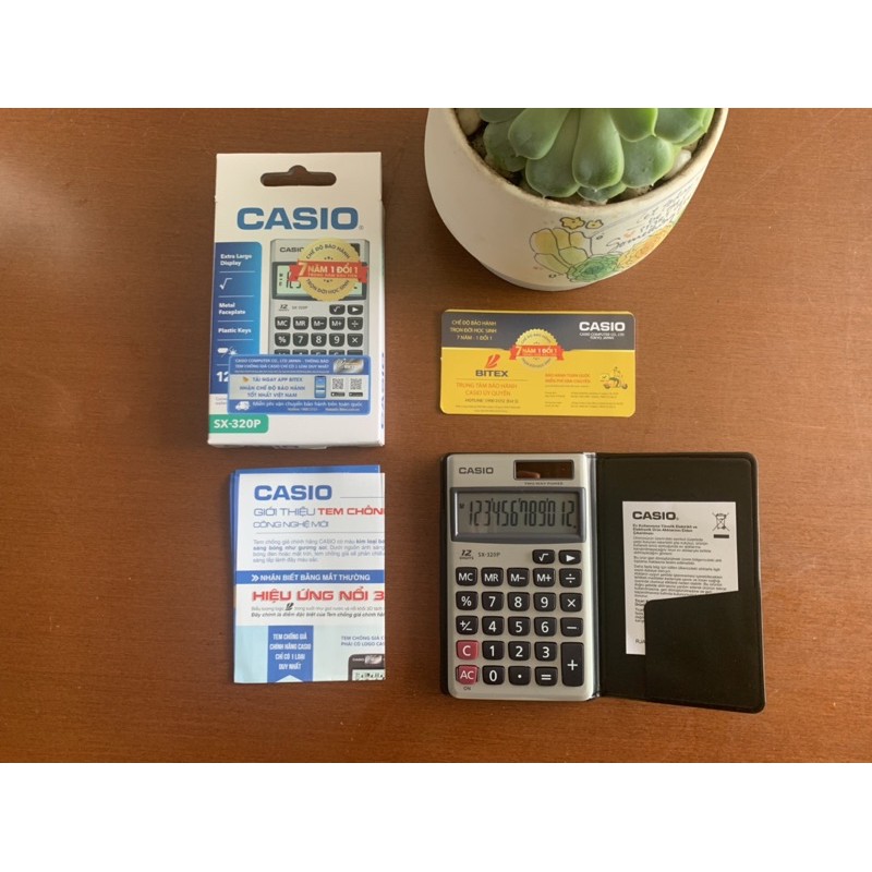 Máy tính BỎ TÚI CASIO SX-320P (12 số) – “Chuyên dụng tính tiền” – Máy tính CASIO Chính Hãng Nhập khẩu Philippines