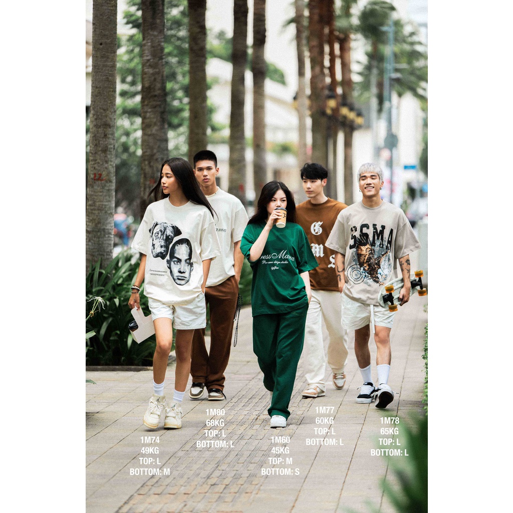 Áo thun STRESMAMA 365 SEASONAL T-SHIRT - GREEN, màu xanh lá chất liệu 100% Cotton 2 chiều 250GSM thoáng mát