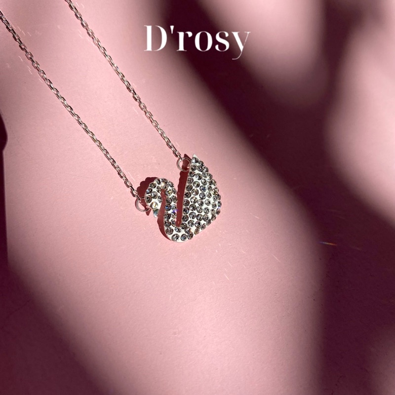 Dây chuyền nữ bạc mặt thiên nga nạm đá trắng xinh xắn