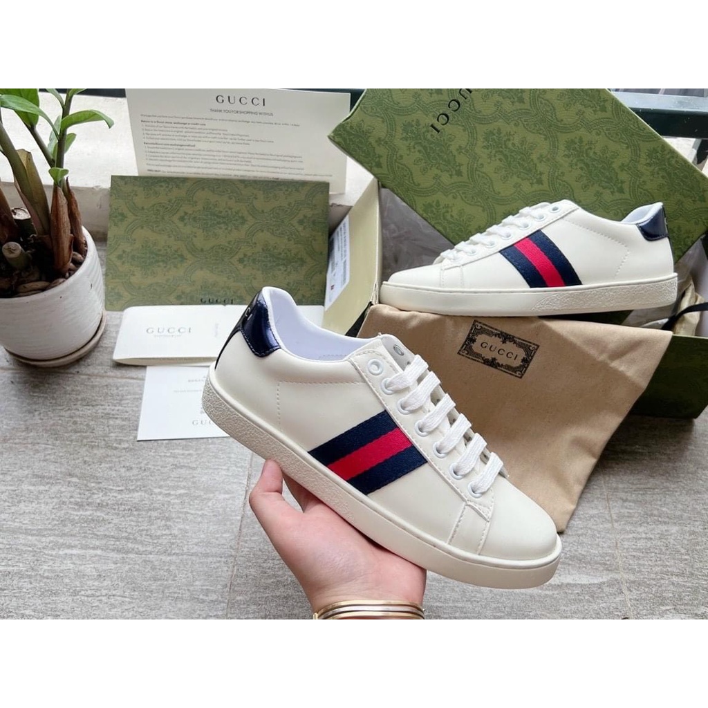 GIÀY THỂ THAO SNEAKER GUCCI ACE TRƠN GÓT TÍM GUCCI TRƠN GÓT XANH BẢN CAO CẤP ẢNH THẬT SHOP TỰ CHỤP