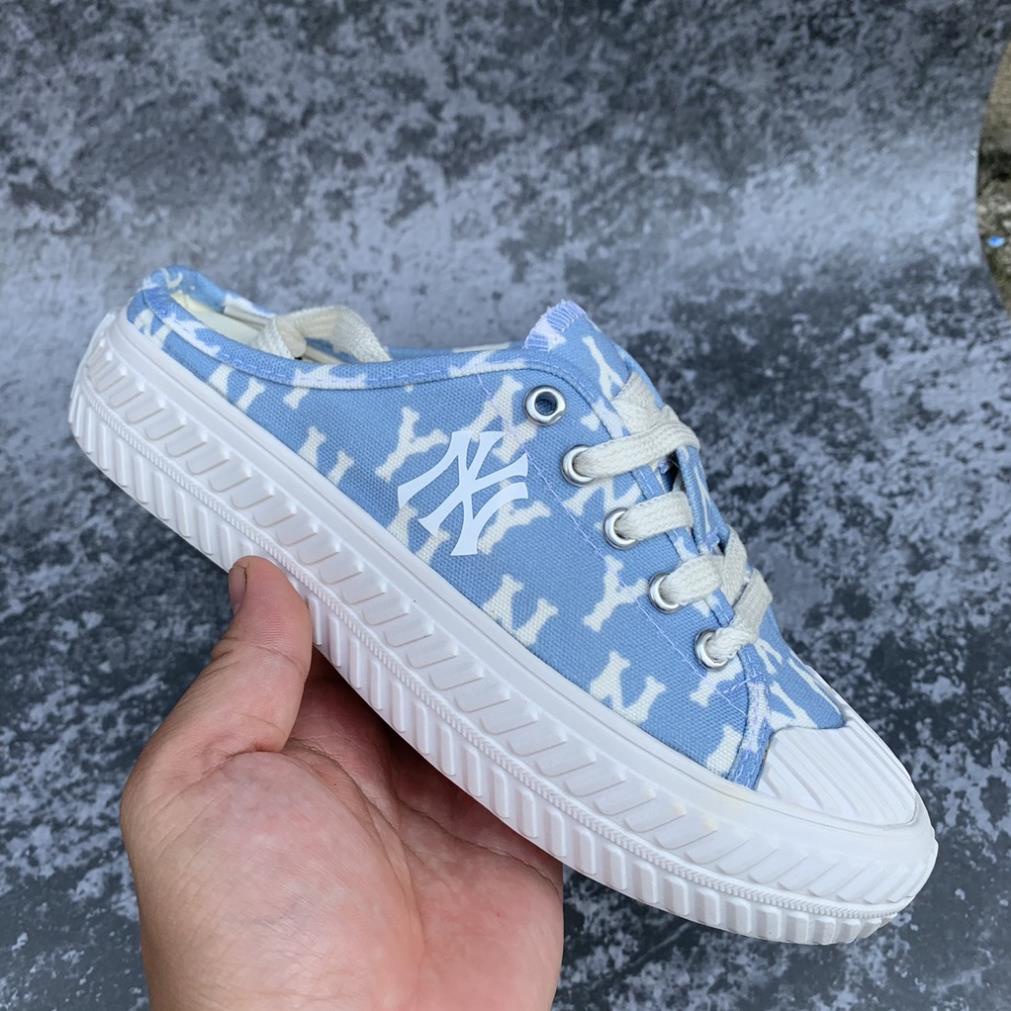 ⚡𝘽𝙖́𝙣 𝙂𝙞𝙖́ 𝙂𝙤̂́𝙘⚡ Giày Sục MLB Ny Đạp Gót [𝗙𝘂𝗹𝗹 𝗕𝗼𝘅 𝗕𝗶𝗹𝗹] giày lười Màu xanh dương , dép nữ Hot Hit 2021 Bản Đẹp 2021