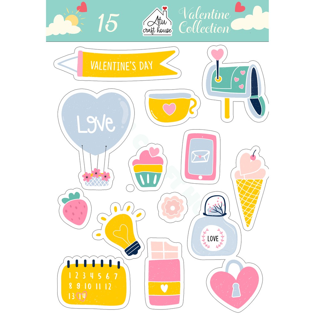 LOVE - Sticker cắt rời (nhiều mẫu) - Sticker die-cut - Nguyên liệu làm Scrapbook Handmade