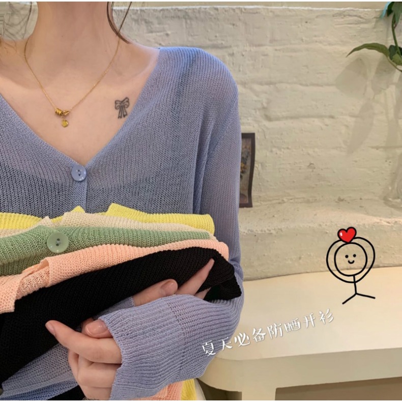 Áo Khoác Cardigan Tay Dài Màu Sắc Ngọt Ngào Cho Nữ