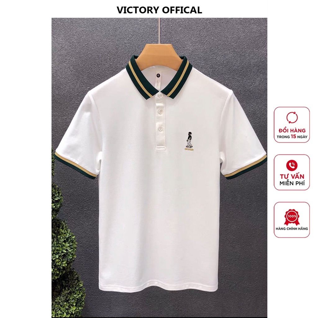 Áo thun Polo nam cổ bẻ vải cá sấu Cotton xuất xịn, chuẩn form,sang trọng lịch lãm - VICTORY