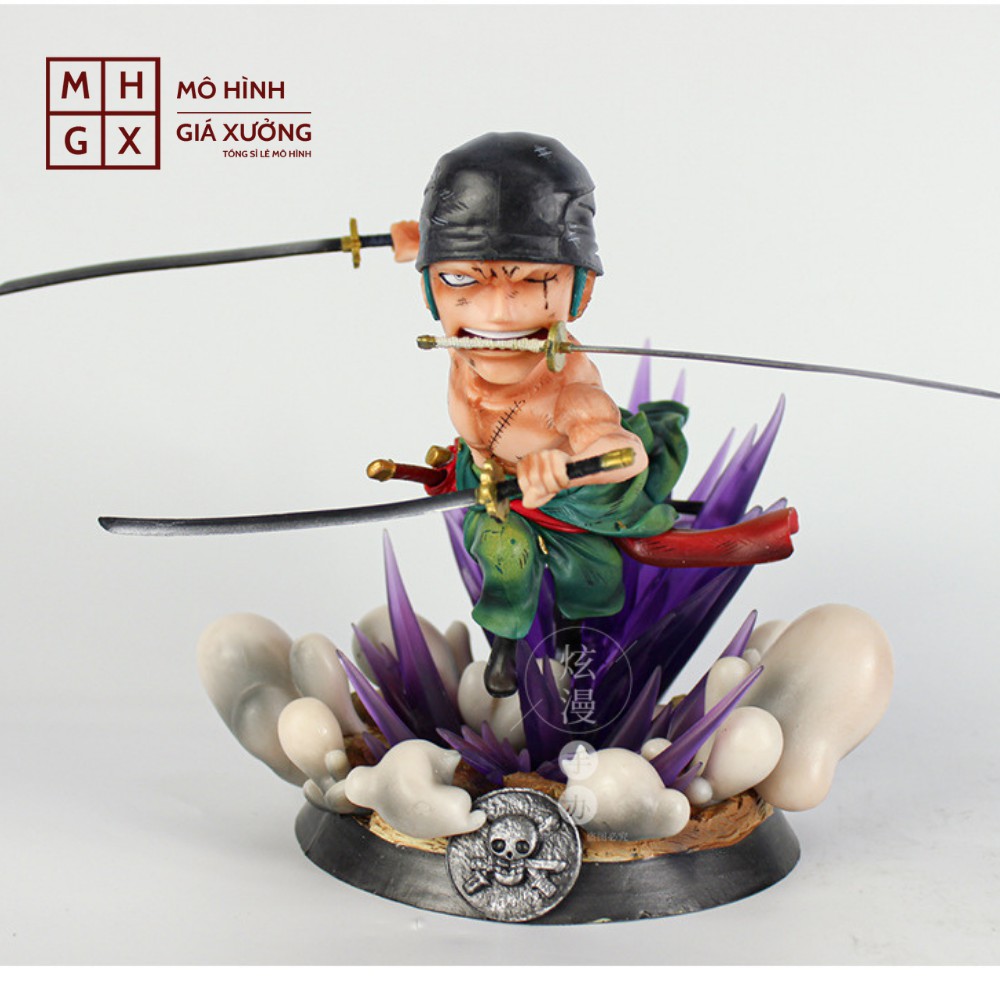 Mô hình Roronoa Zoro 3000 thế giới  trạng thái chiến đấu kèm hiệu ứng Cao 16cm  - Figure Tượng One Piece