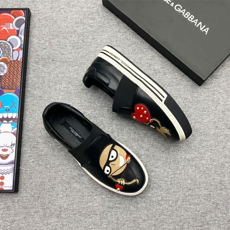 Giày Slip.on D&.G mặt đỏ-Trái tim da thật nhập khẩu💥CHUẨN 1:1💥Giày Dol.ce & Gaba.na đế đúc-Da thật nhập khẩu FULLBOX