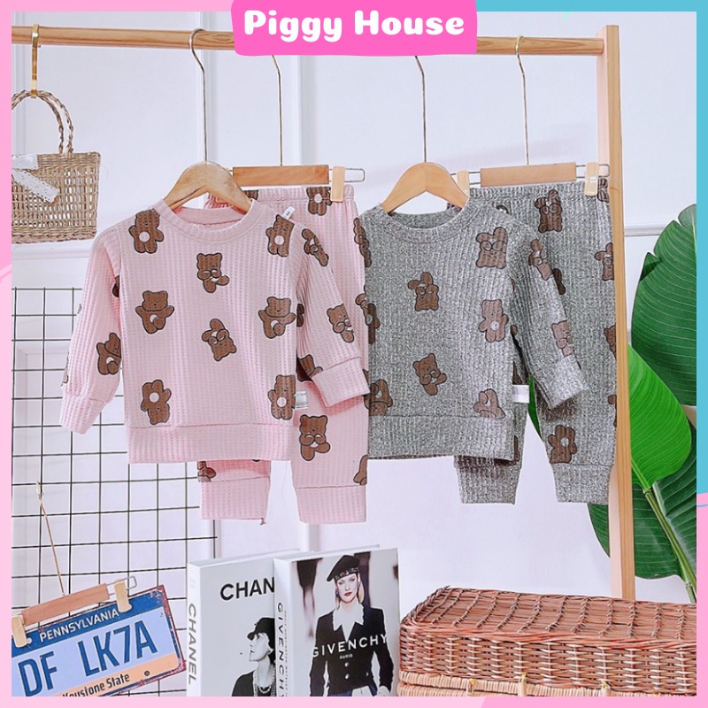 Bộ quần áo trẻ em mùa đông cao cấp cho bé trai bé gái hoạ tiết ngộ nghĩnh – Piggy House PH09