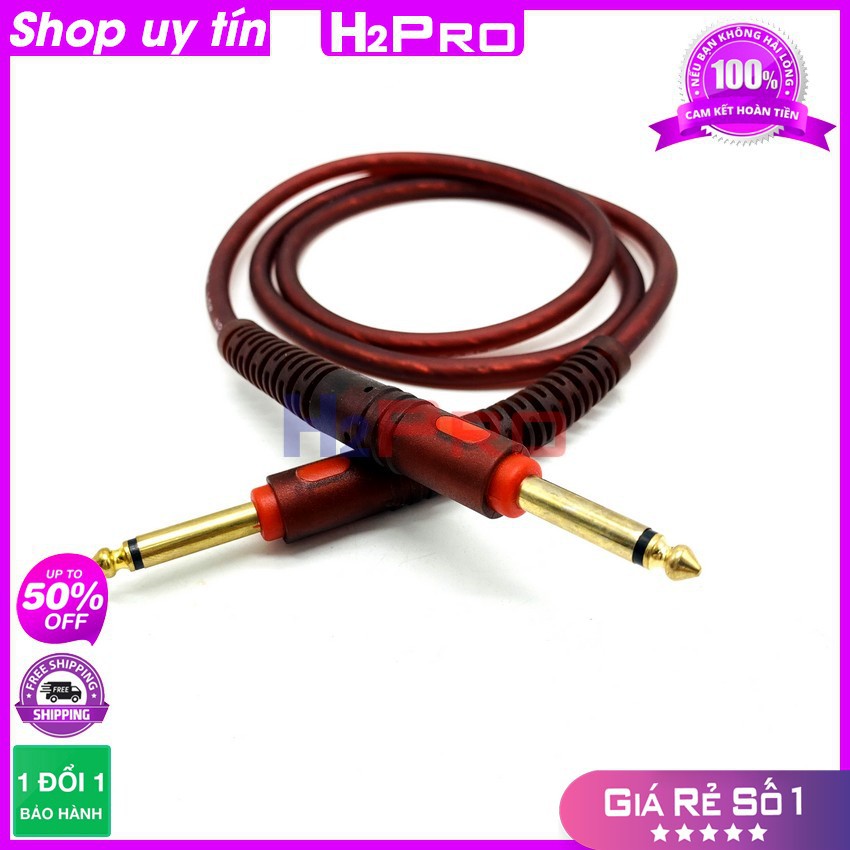 Dây jack 6 ly 2 đầu H2Pro chống nhiễu cao cấp dài 80cm, dây 2 đầu 6 ly chuyên dụng cho guitar (1 dây)